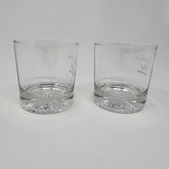 2 Canadian Club Whisky Double Old Fashioned Heavy Bottom Glasses - Picture 4 of 7